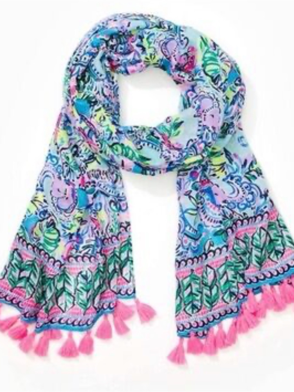 EUC Lilly Pulitzer Tassel Printed Scarf